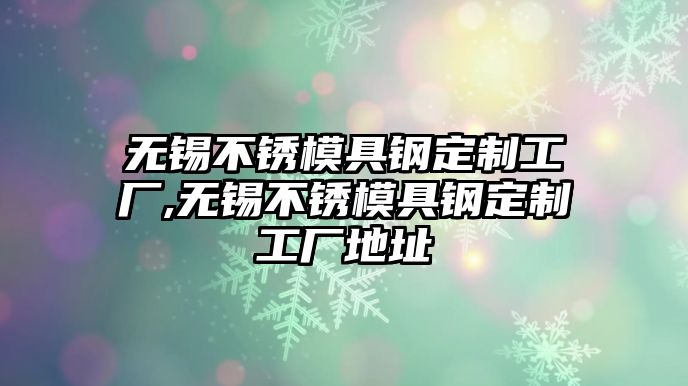 無錫不銹模具鋼定制工廠,無錫不銹模具鋼定制工廠地址