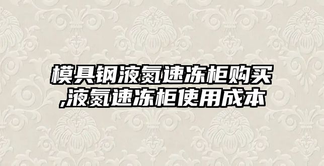 模具鋼液氮速凍柜購買,液氮速凍柜使用成本