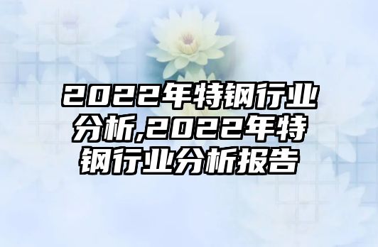 2022年特鋼行業(yè)分析,2022年特鋼行業(yè)分析報(bào)告